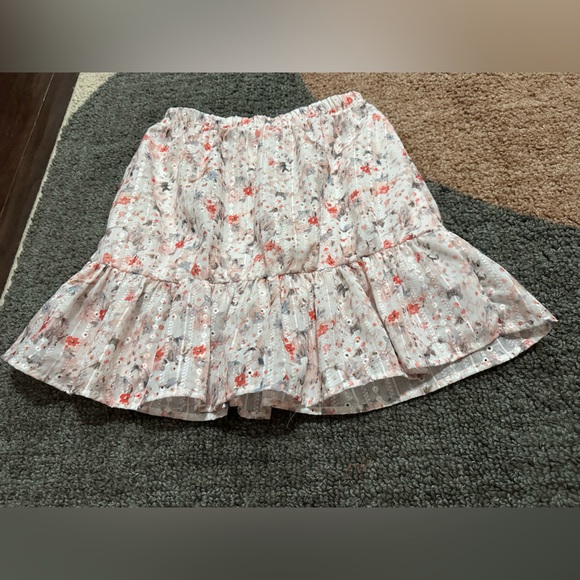 NWOT Hayden Girls Eyelet Embroidered Floral Ruffle Skirt Elastic Waist Size XL - Picture 3 of 7